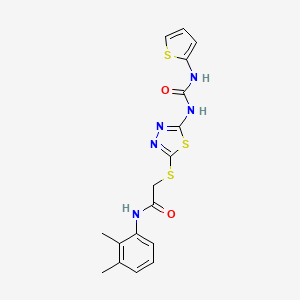 molecular formula C17H17N5O2S3 B2412395 N-(2,3-dimethylphenyl)-2-((5-(3-(thiophen-2-yl)ureido)-1,3,4-thiadiazol-2-yl)thio)acetamide CAS No. 1172427-92-7