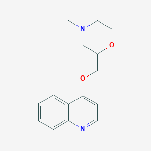 molecular formula C15H18N2O2 B2412401 4-Methyl-2-(quinolin-4-yloxymethyl)morpholine CAS No. 2379946-16-2