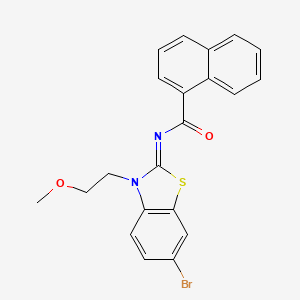 molecular formula C21H17BrN2O2S B2412402 (Z)-N-(6-溴-3-(2-甲氧基乙基)苯并[d]噻唑-2(3H)-亚甲基)-1-萘酰胺 CAS No. 864976-17-0