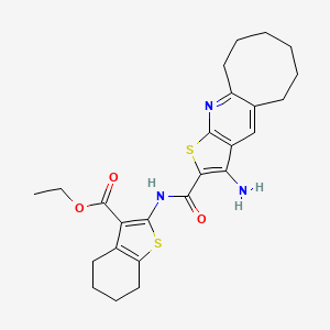 Ethyl 2-{[(3-amino-5,6,7,8,9,10-hexahydrocycloocta[b]thieno[3,2-e]pyridin-2-yl)carbonyl]amino}-4,5,6,7-tetrahydro-1-benzothiophene-3-carboxylate