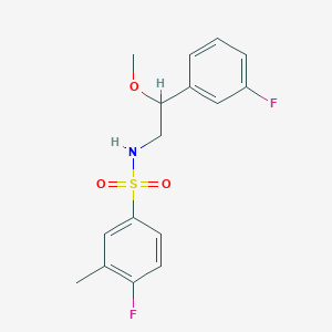 molecular formula C16H17F2NO3S B2412409 4-氟-N-(2-(3-氟苯基)-2-甲氧基乙基)-3-甲基苯磺酰胺 CAS No. 1797159-83-1