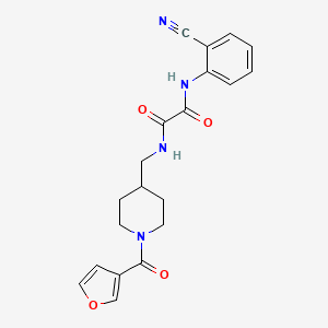 molecular formula C20H20N4O4 B2412411 N1-(2-氰基苯基)-N2-((1-(呋喃-3-羰基)哌啶-4-基)甲基)草酰胺 CAS No. 1448029-21-7