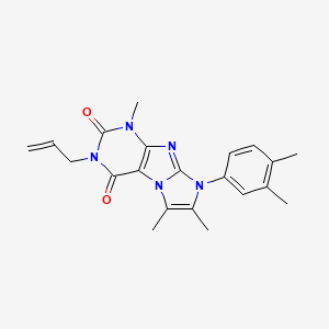 molecular formula C21H23N5O2 B2412412 3-allyl-8-(3,4-dimethylphenyl)-1,6,7-trimethyl-1H-imidazo[2,1-f]purine-2,4(3H,8H)-dione CAS No. 887456-65-7