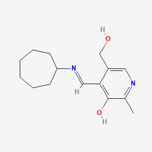 molecular formula C15H22N2O2 B2412414 4-[(E)-(cycloheptylimino)methyl]-5-(hydroxymethyl)-2-methylpyridin-3-ol CAS No. 1327174-99-1