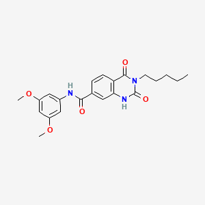 molecular formula C22H25N3O5 B2412417 N-(3,5-dimethoxyphenyl)-2,4-dioxo-3-pentyl-1,2,3,4-tetrahydroquinazoline-7-carboxamide CAS No. 892260-90-1