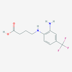 molecular formula C11H13F3N2O2 B2412418 4-[2-Amino-4-(trifluoromethyl)anilino]butanoic acid CAS No. 106484-67-7