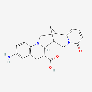 molecular formula C20H21N3O3 B2412420 7-amino-18-oxo-11,19-diazapentacyclo[11.7.1.02,11.05,10.014,19]henicosa-5(10),6,8,14,16-pentaene-3-carboxylic acid CAS No. 2396581-40-9