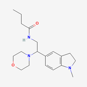 molecular formula C19H29N3O2 B2412422 N-(2-(1-methylindolin-5-yl)-2-morpholinoethyl)butyramide CAS No. 922033-83-8