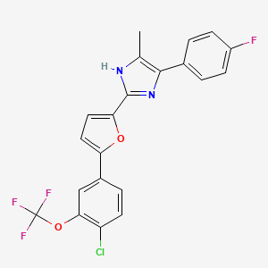 2-[5-[4-chloro-3-(trifluoromethoxy)phenyl]-2-furyl]-5-(4-fluorophenyl)-4-methyl-1H-imidazole
