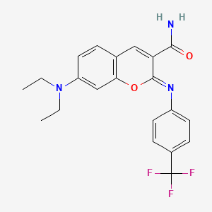 (Z)-7-(diethylamino)-2-((4-(trifluoromethyl)phenyl)imino)-2H-chromene-3-carboxamide