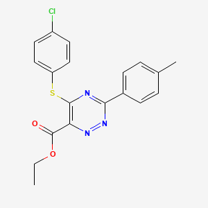 Ethyl 5-[(4-chlorophenyl)sulfanyl]-3-(4-methylphenyl)-1,2,4-triazine-6-carboxylate