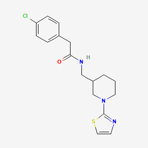 molecular formula C17H20ClN3OS B2412444 2-(4-chlorophenyl)-N-((1-(thiazol-2-yl)piperidin-3-yl)methyl)acetamide CAS No. 1704527-79-6