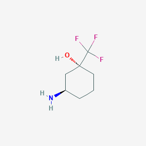 molecular formula C7H12F3NO B2412493 (1R,3R)-3-Amino-1-(trifluoromethyl)cyclohexanol CAS No. 1932101-55-7; 343925-76-8