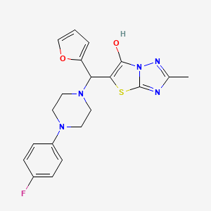 B2412501 5-((4-(4-Fluorophenyl)piperazin-1-yl)(furan-2-yl)methyl)-2-methylthiazolo[3,2-b][1,2,4]triazol-6-ol CAS No. 851970-09-7