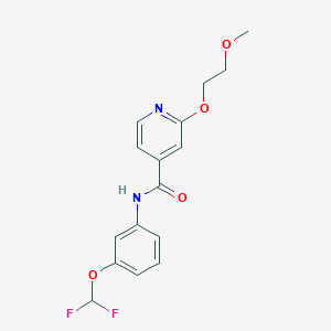 molecular formula C16H16F2N2O4 B2412510 N-[3-(difluoromethoxy)phenyl]-2-(2-methoxyethoxy)pyridine-4-carboxamide CAS No. 2034317-08-1