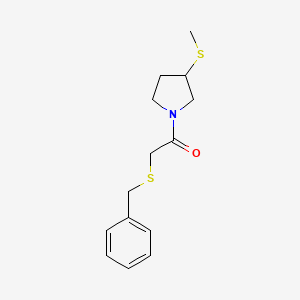 molecular formula C14H19NOS2 B2412537 2-(Benzylthio)-1-(3-(methylthio)pyrrolidin-1-yl)ethanone CAS No. 1798025-31-6