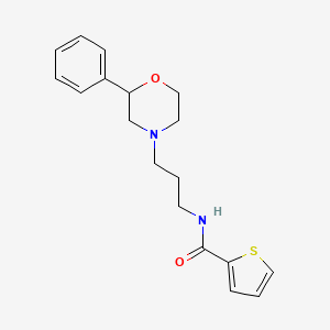 molecular formula C18H22N2O2S B2412541 N-[3-(2-phenylmorpholin-4-yl)propyl]thiophene-2-carboxamide CAS No. 953970-53-1