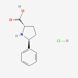 molecular formula C11H14ClNO2 B2412550 (2S,5S)-5-phenylpyrrolidine-2-carboxylic acid HCl CAS No. 1969288-36-5