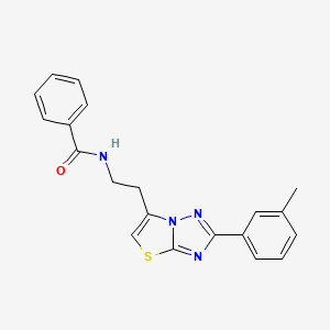 molecular formula C20H18N4OS B2412553 N-(2-(2-(m-tolyl)thiazolo[3,2-b][1,2,4]triazol-6-yl)ethyl)benzamide CAS No. 894041-80-6