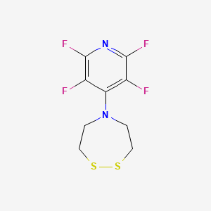 molecular formula C9H8F4N2S2 B2412556 5-(2,3,5,6-Tetrafluoropyridin-4-yl)-1,2,5-dithiazepane CAS No. 2021942-24-3