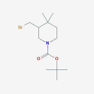 molecular formula C13H24BrNO2 B2412558 Tert-butyl 3-(bromomethyl)-4,4-dimethylpiperidine-1-carboxylate CAS No. 2297038-25-4