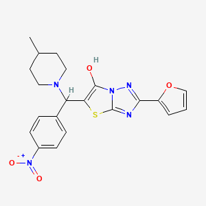 2-(Furan-2-yl)-5-((4-methylpiperidin-1-yl)(4-nitrophenyl)methyl)thiazolo[3,2-b][1,2,4]triazol-6-ol