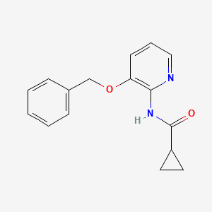 molecular formula C16H16N2O2 B2412582 N-[3-(benzyloxy)pyridin-2-yl]cyclopropanecarboxamide CAS No. 1022734-73-1