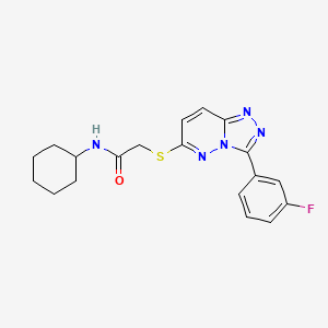 molecular formula C19H20FN5OS B2412597 N-cyclohexyl-2-((3-(3-fluorophenyl)-[1,2,4]triazolo[4,3-b]pyridazin-6-yl)thio)acetamide CAS No. 852374-91-5