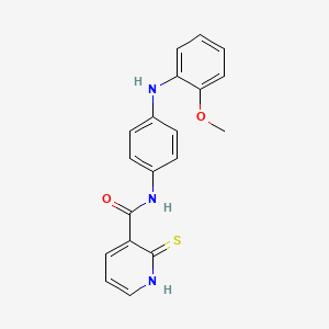 molecular formula C19H17N3O2S B2412612 N-{4-[(2-methoxyphenyl)amino]phenyl}-2-sulfanylpyridine-3-carboxamide CAS No. 2379995-80-7