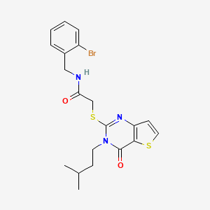molecular formula C20H22BrN3O2S2 B2412618 N-(2-bromobenzyl)-2-{[3-(3-methylbutyl)-4-oxo-3,4-dihydrothieno[3,2-d]pyrimidin-2-yl]sulfanyl}acetamide CAS No. 1260905-63-2