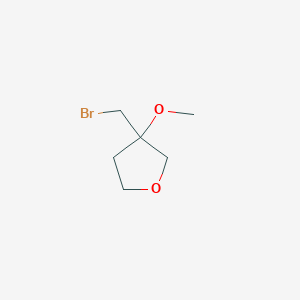 molecular formula C6H11BrO2 B2412636 3-(Bromomethyl)-3-methoxyoxolane CAS No. 1936104-51-6