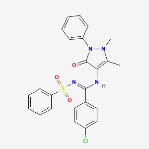 N'-(benzenesulfonyl)-4-chloro-N-(1,5-dimethyl-3-oxo-2-phenylpyrazol-4-yl)benzenecarboximidamide