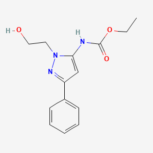 molecular formula C14H17N3O3 B2412646 ethyl (1-(2-hydroxyethyl)-3-phenyl-1H-pyrazol-5-yl)carbamate CAS No. 1226439-09-3