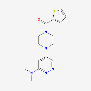 molecular formula C15H19N5OS B2412650 (4-(6-(Dimethylamino)pyridazin-4-yl)piperazin-1-yl)(thiophen-2-yl)methanone CAS No. 1795489-84-7
