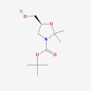 molecular formula C11H21NO4 B2412666 Tert-butyl (5S)-5-(hydroxymethyl)-2,2-dimethyl-1,3-oxazolidine-3-carboxylate CAS No. 2550997-82-3