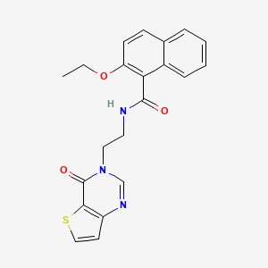 molecular formula C21H19N3O3S B2412671 2-ethoxy-N-(2-(4-oxothieno[3,2-d]pyrimidin-3(4H)-yl)ethyl)-1-naphthamide CAS No. 1903166-15-3