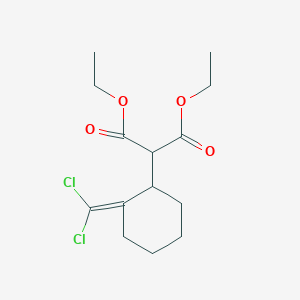 molecular formula C14H20Cl2O4 B2412673 Diethyl 2-(2-(dichloromethylene)cyclohexyl)malonate CAS No. 339343-20-3
