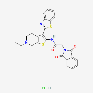 N-(3-(benzo[d]thiazol-2-yl)-6-ethyl-4,5,6,7-tetrahydrothieno[2,3-c]pyridin-2-yl)-2-(1,3-dioxoisoindolin-2-yl)acetamide hydrochloride