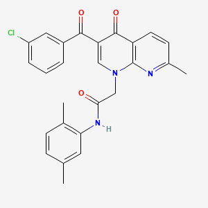 2-(3-(3-chlorobenzoyl)-7-methyl-4-oxo-1,8-naphthyridin-1(4H)-yl)-N-(2,5-dimethylphenyl)acetamide