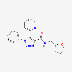 molecular formula C19H15N5O2 B2412682 N-(2-furylmethyl)-1-phenyl-5-pyridin-2-yl-1H-1,2,3-triazole-4-carboxamide CAS No. 1396767-76-2