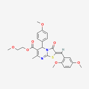 (Z)-2-methoxyethyl 2-(2,5-dimethoxybenzylidene)-5-(4-methoxyphenyl)-7-methyl-3-oxo-3,5-dihydro-2H-thiazolo[3,2-a]pyrimidine-6-carboxylate