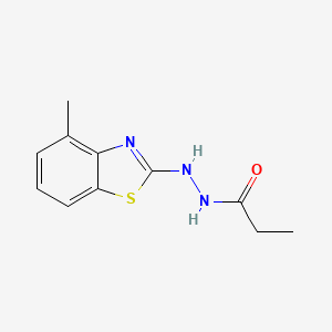 molecular formula C11H13N3OS B2412707 N'-(4-methyl-1,3-benzothiazol-2-yl)propanehydrazide CAS No. 851978-08-0