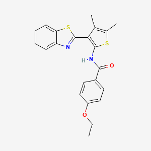 molecular formula C22H20N2O2S2 B2412722 N-[3-(1,3-benzothiazol-2-yl)-4,5-dimethylthiophen-2-yl]-4-ethoxybenzamide CAS No. 886960-11-8