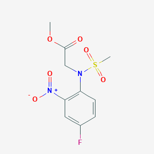 molecular formula C10H11FN2O6S B2412724 MEthyl 2-[N-(4-fluoro-2-nitrophenyl)methanesulfonamido]acetate CAS No. 2288708-51-8
