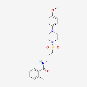 N-(3-((4-(4-methoxyphenyl)piperazin-1-yl)sulfonyl)propyl)-2-methylbenzamide