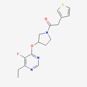1-(3-((6-Ethyl-5-fluoropyrimidin-4-yl)oxy)pyrrolidin-1-yl)-2-(thiophen-3-yl)ethanone