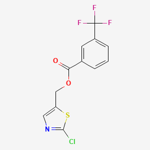 molecular formula C12H7ClF3NO2S B2412749 (2-Chloro-1,3-thiazol-5-yl)methyl 3-(trifluoromethyl)benzoate CAS No. 341967-66-6
