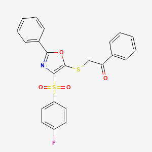 2-((4-((4-Fluorophenyl)sulfonyl)-2-phenyloxazol-5-yl)thio)-1-phenylethanone