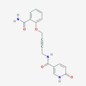 molecular formula C17H15N3O4 B2412752 N-(4-(2-carbamoylphenoxy)but-2-yn-1-yl)-6-oxo-1,6-dihydropyridine-3-carboxamide CAS No. 1448073-40-2