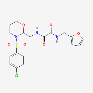 N1-((3-((4-chlorophenyl)sulfonyl)-1,3-oxazinan-2-yl)methyl)-N2-(furan-2-ylmethyl)oxalamide